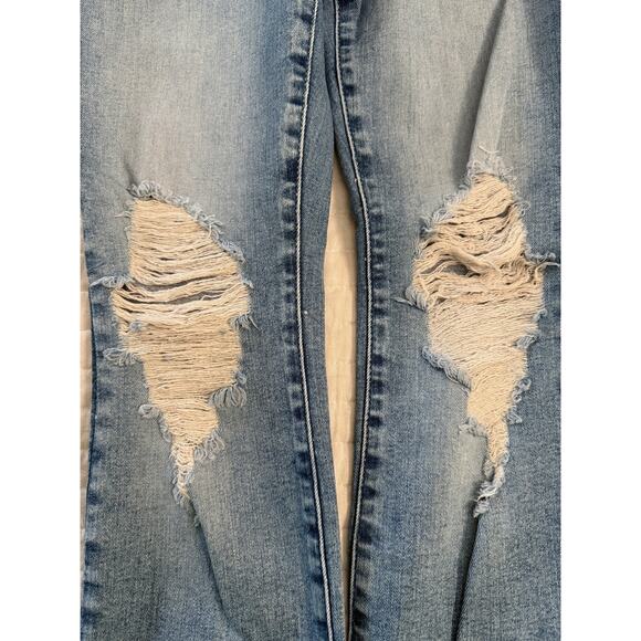 Good American Good Legs Jeans Womens 0/25 Blue Distressed Skinny Stretch Denim - Picture 7 of 11